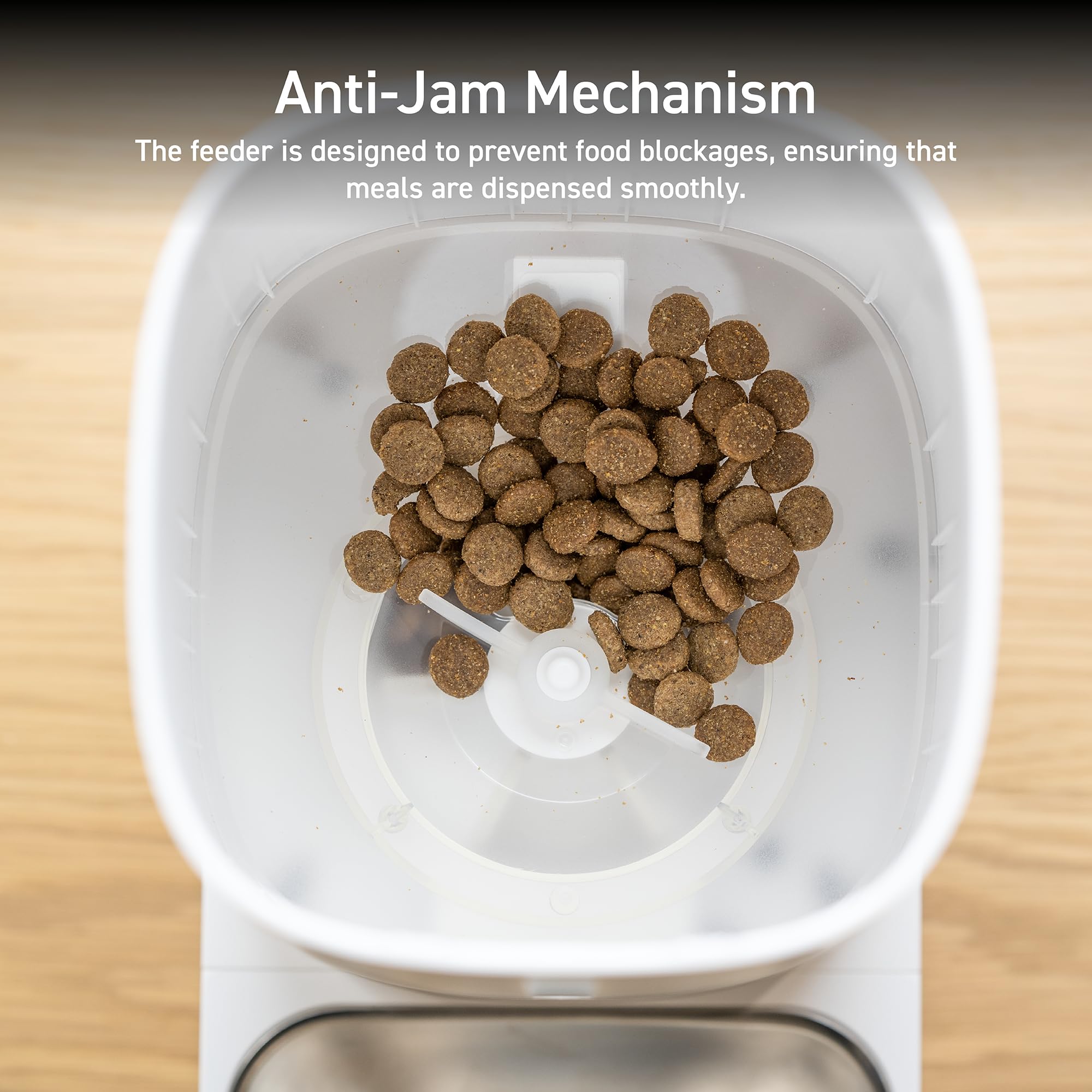 ELECOM feeder with microphone for recording a 10-second mealtime cue.