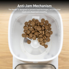 ELECOM feeder with microphone for recording a 10-second mealtime cue.