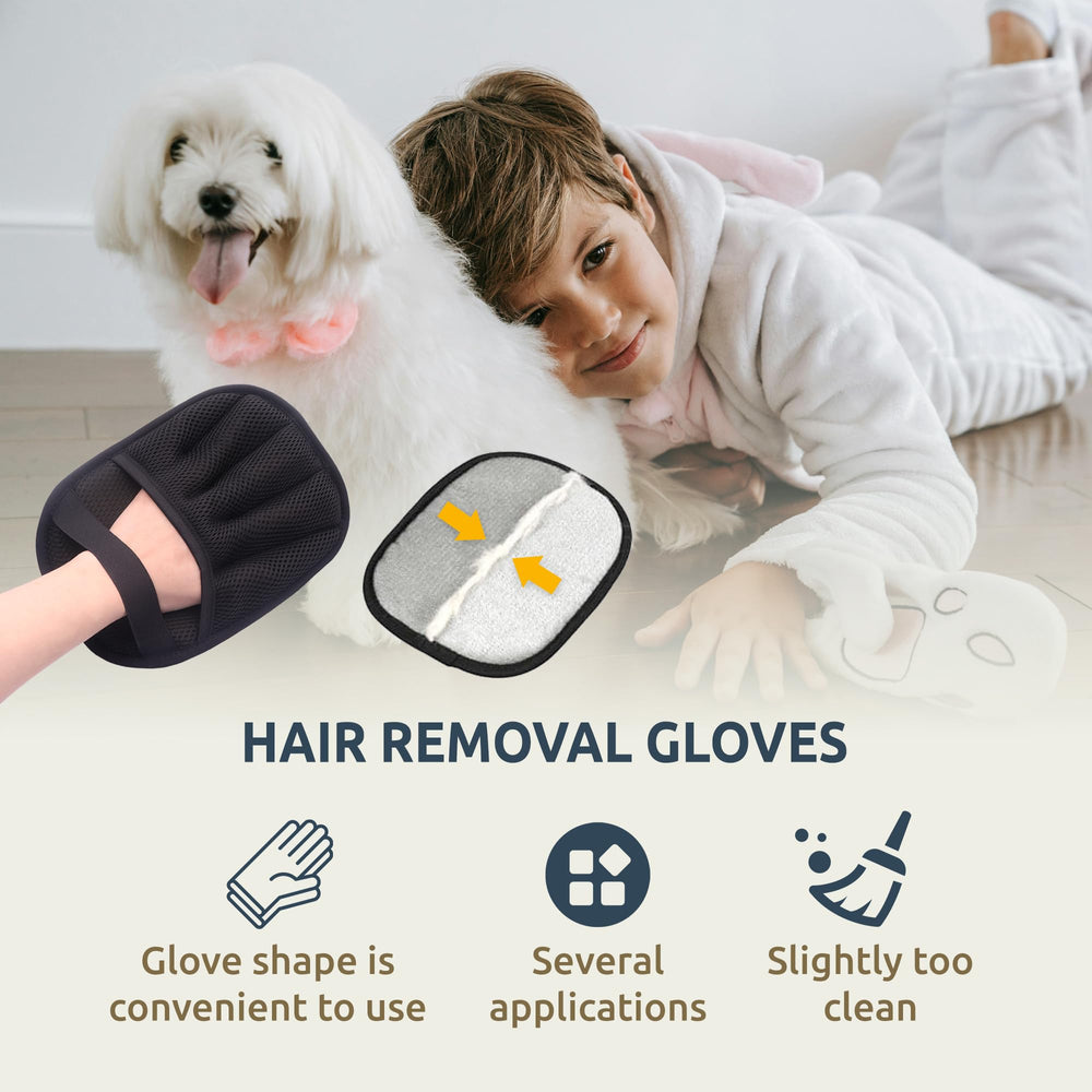 Electrostatic Pet Hair Removal Glove brushing pets for loose fur