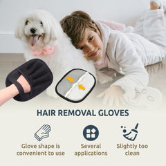 Electrostatic Pet Hair Removal Glove brushing pets for loose fur