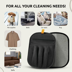 Electrostatic Pet Hair Removal Glove cleans furniture without sticky rollers