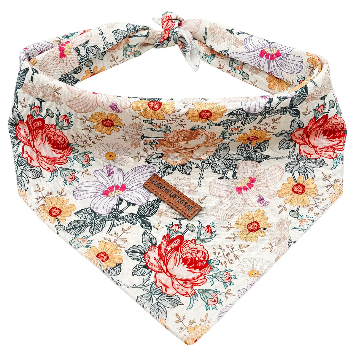 Elegant Little Tail Bandana small vintage flower for stylish pet photos
