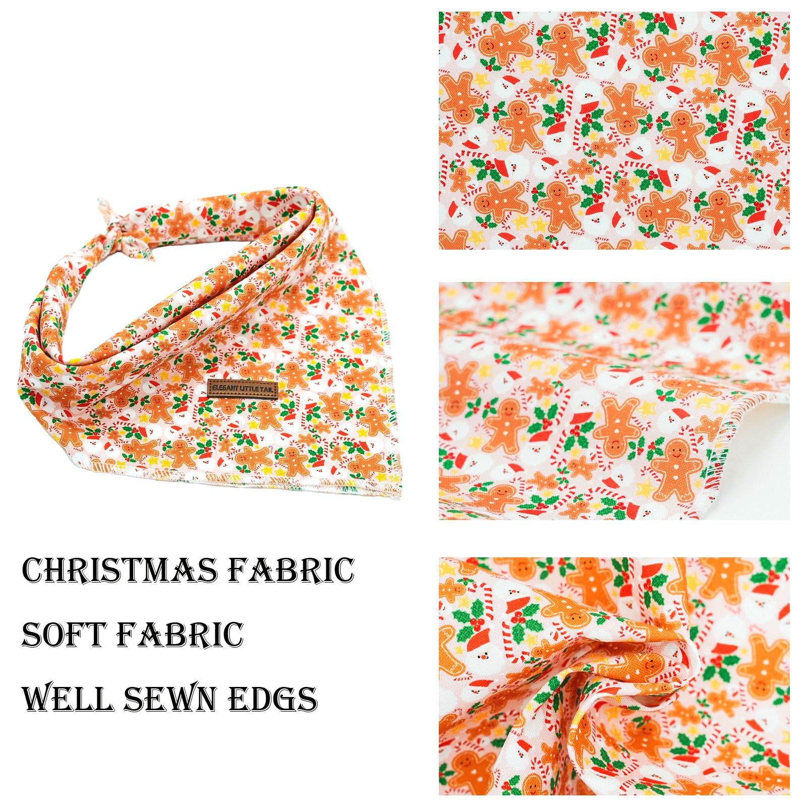 Elegant little tail Christmas bandana on dog for festive style