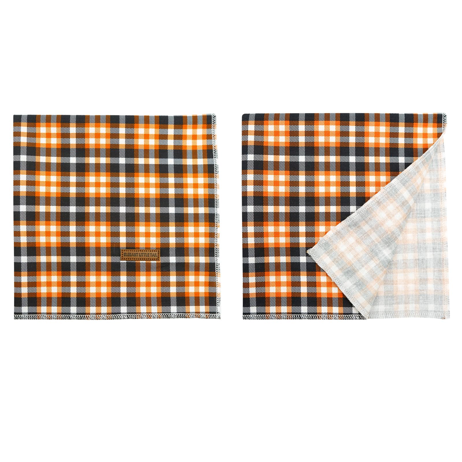 Elegant Little Tail dog bandana closeup shows stitching and premium cotton durability.