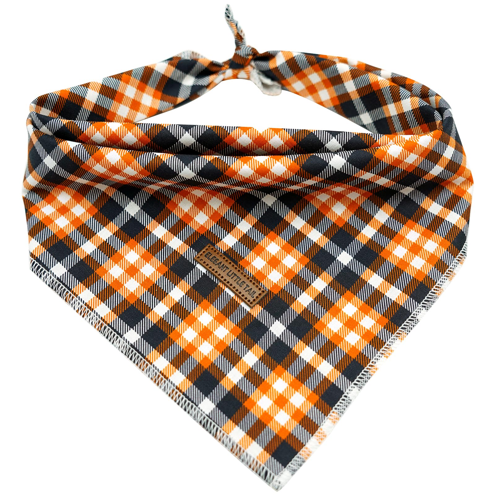 Elegant Little Tail dog bandana in fall design on a dog for stylish photos.