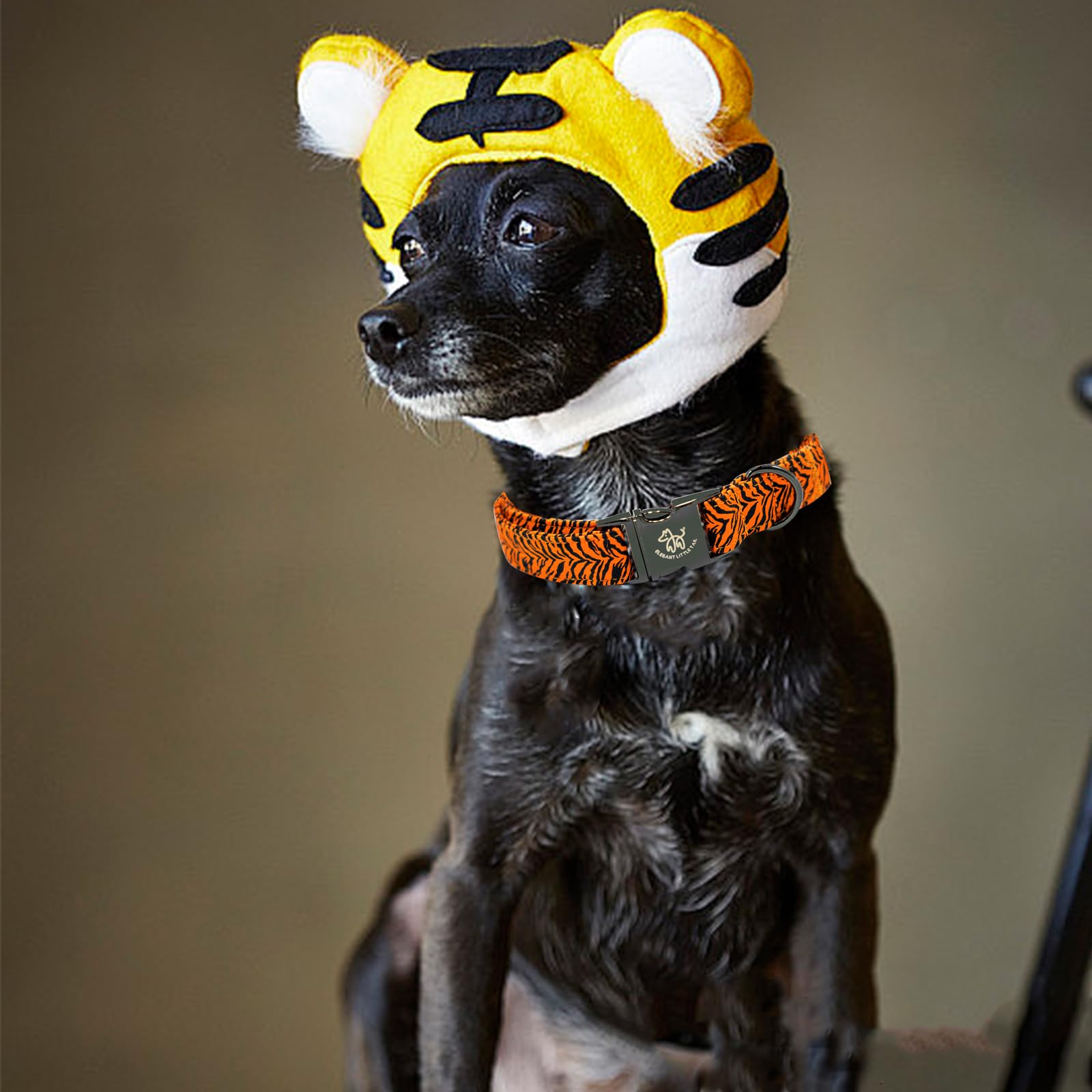 Elegant Little Tail Elegant Tiger Print Collar XL-fit on large dog neck preview