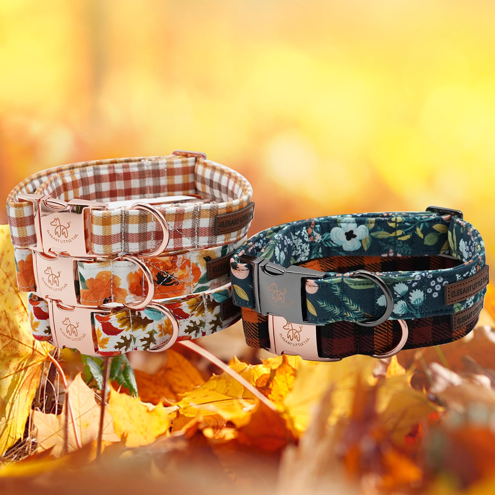 Elegant little tail floral dog collar gift-ready packaging for gifting.