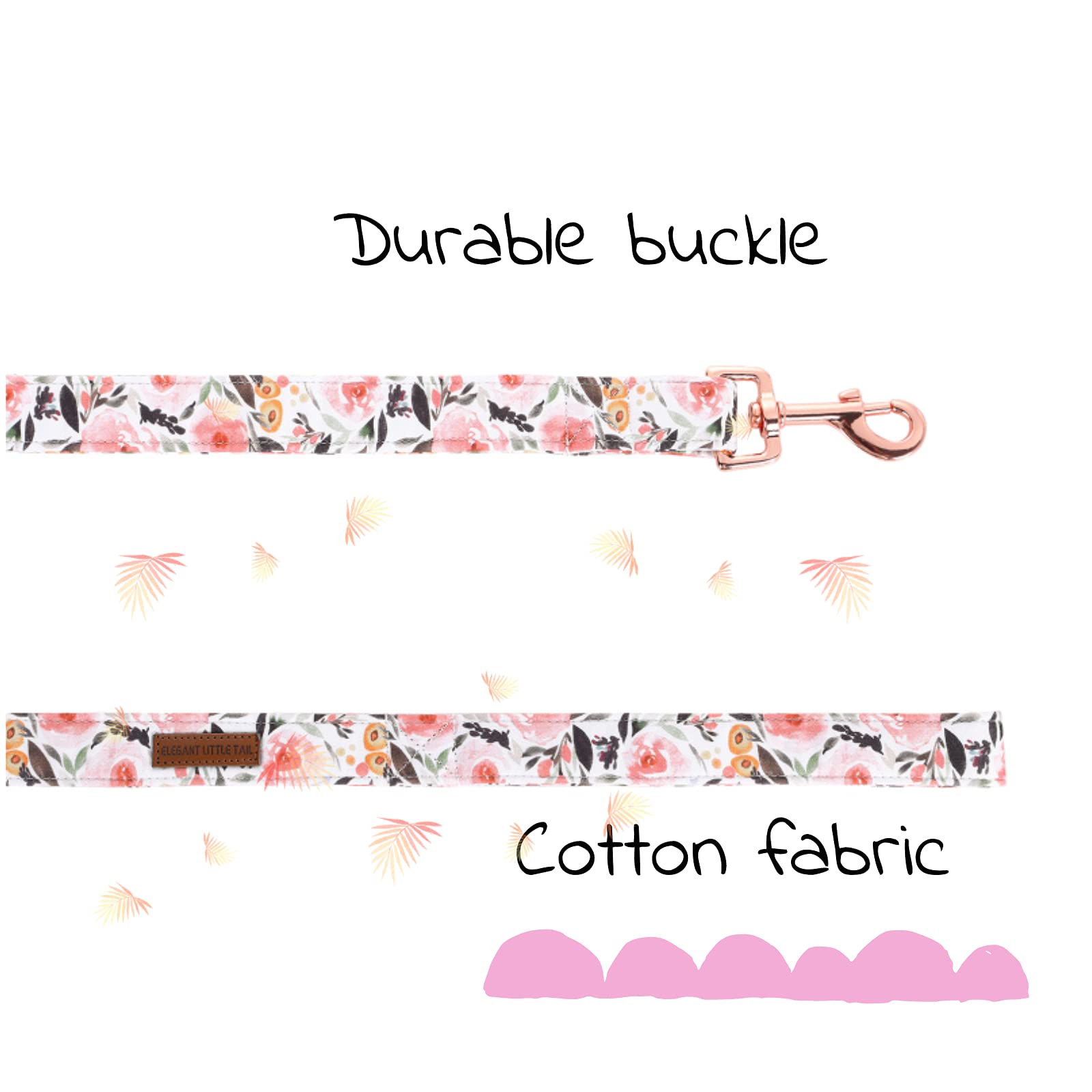 Elegant little tail Soft Handle Leash close-up showing plush cotton feel for comfortable grip