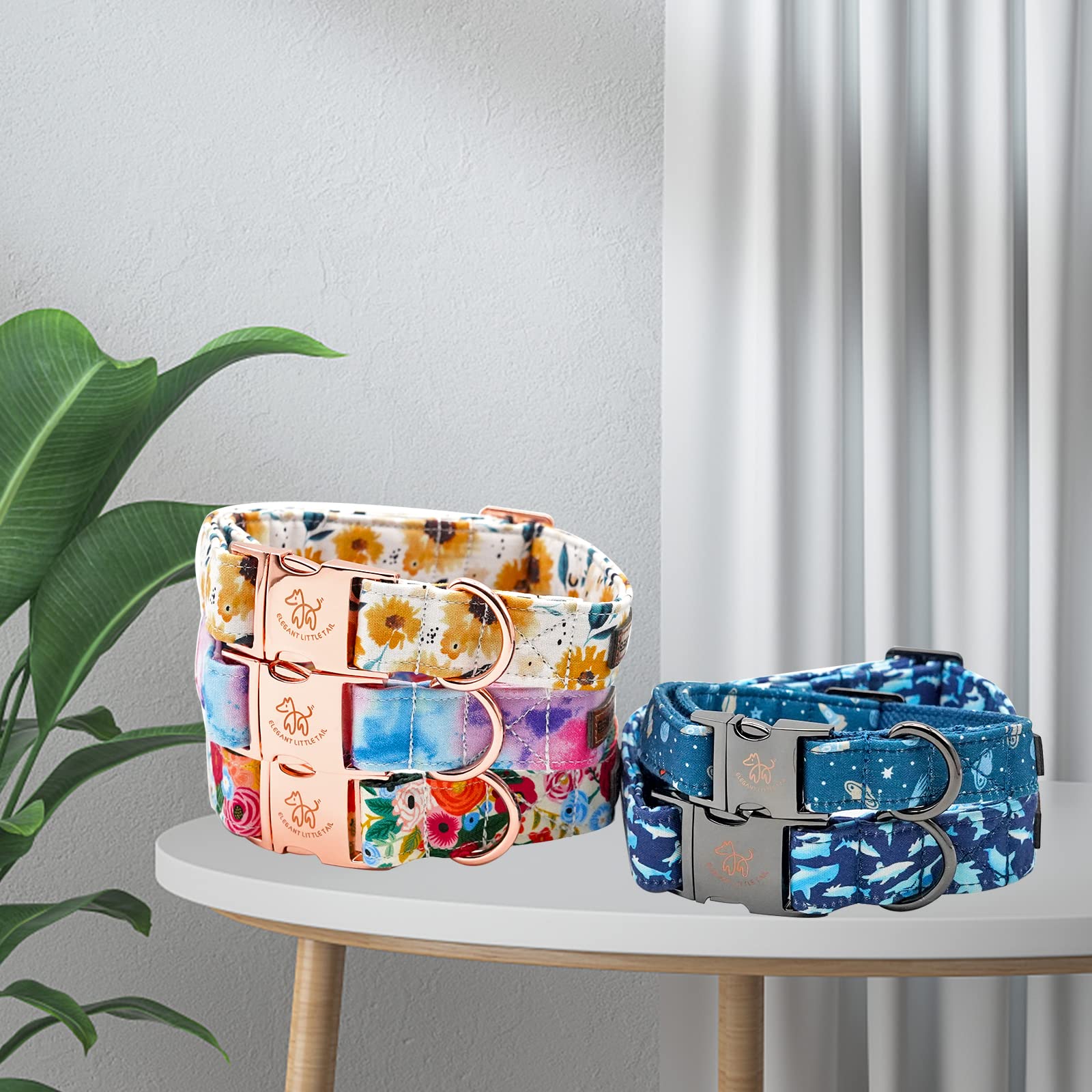 Elegant little tail sunflower collar packaging shown as a thoughtful gift option.
