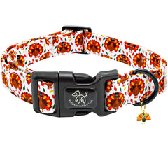 Elegant little tail Thanksgiving dog collar turkey-pattern offers seasonal style with soft cotton comfort