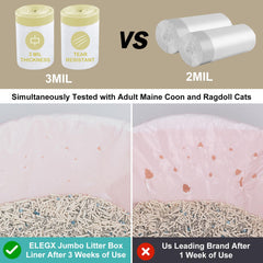 ELEGX 46 by 18-inch jumbo liners offer full coverage for large litter boxes.