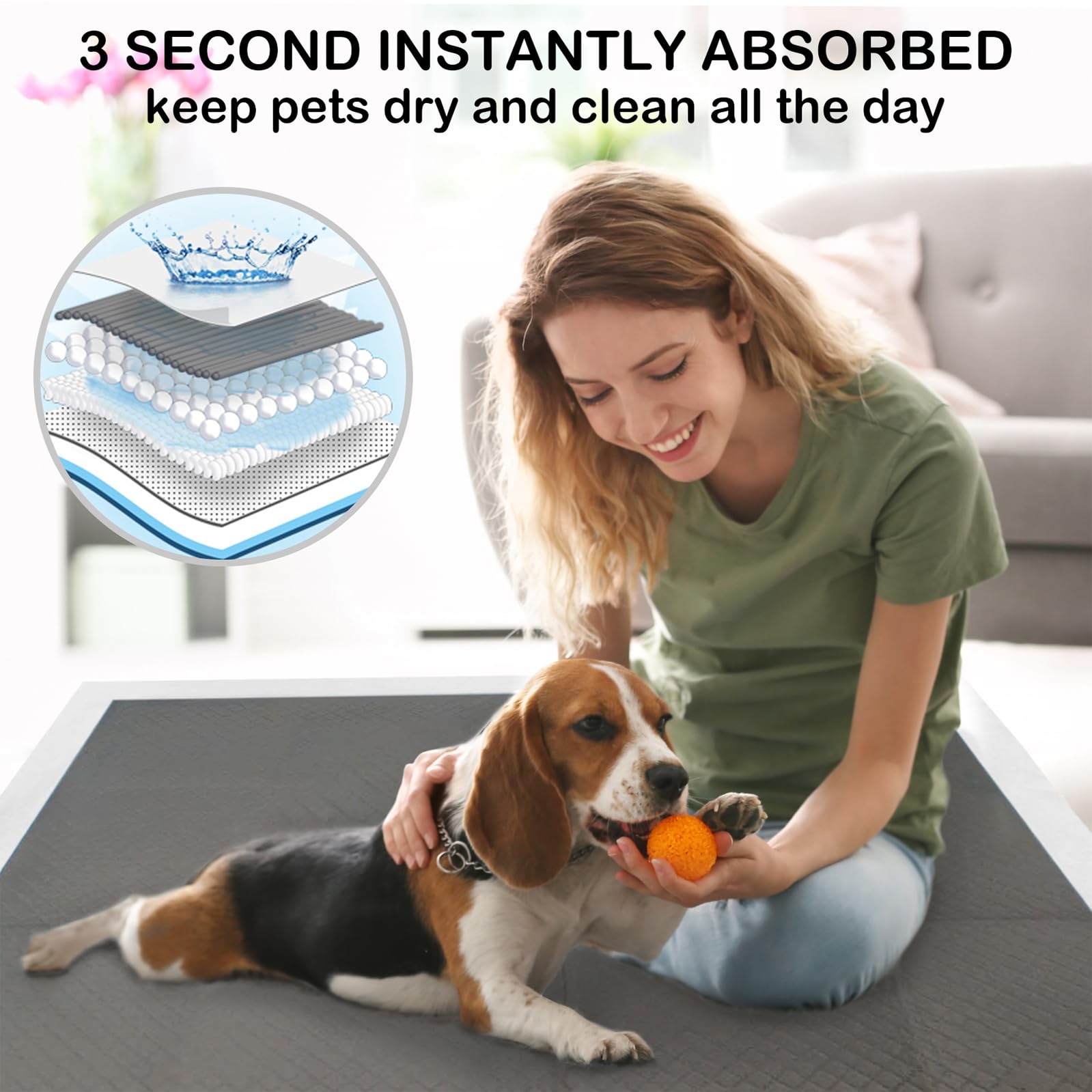 ELEGX 3D diamond quilted surface distributes moisture for better absorption.