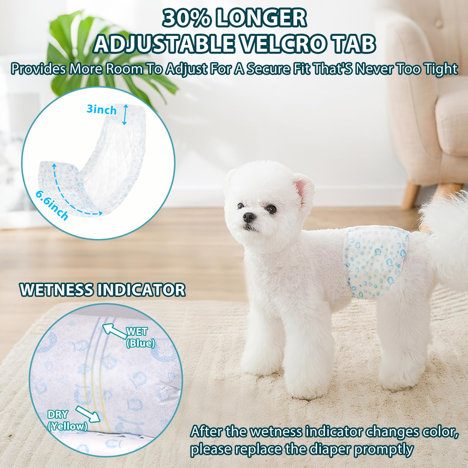 ELEGX pull-on elastic waistband enables quick diaper changes during travel.