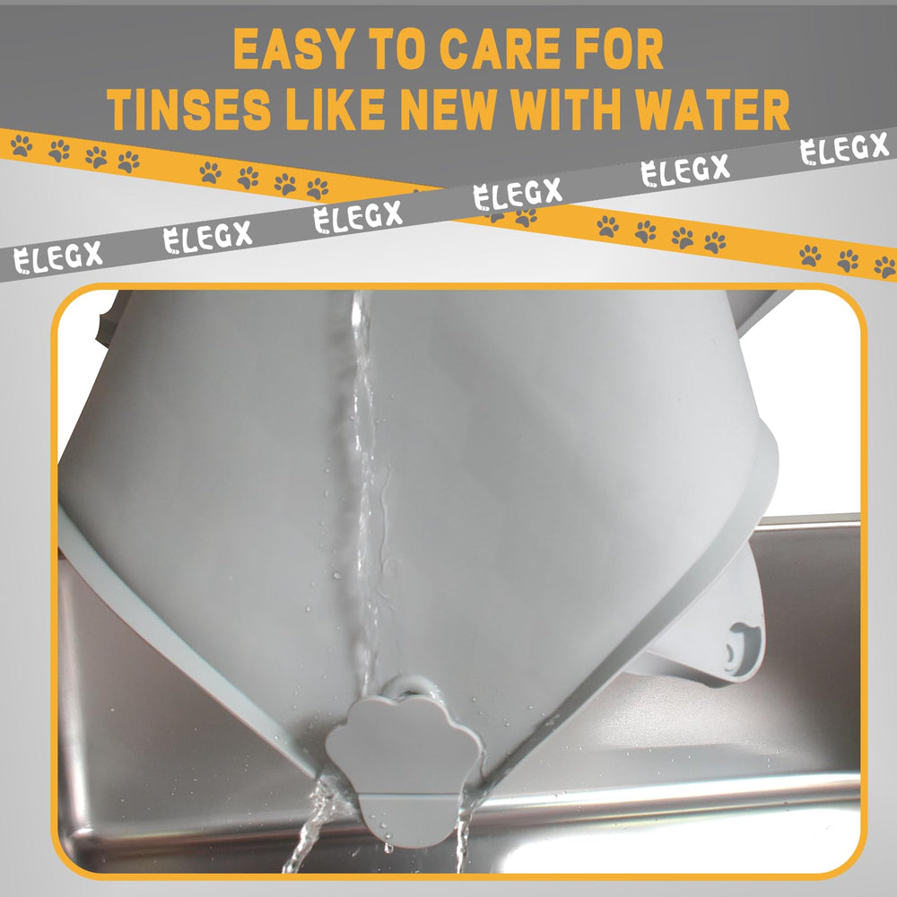ELEGX silicone tray shows non-toxic material and easy wipe-clean surface