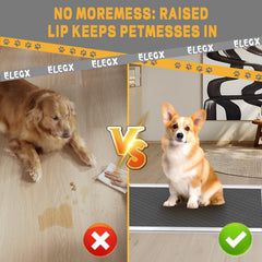 ELEGX tray high edge contains spills while your puppy learns new habits.