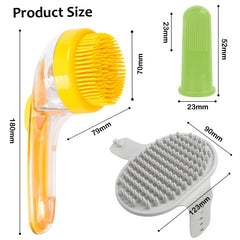 ELEGX pet brush bath-time massage promotes circulation with gentle strokes.