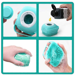 ELEGX Pet Grooming Brush ergonomic non-slip handle improves grip during bath