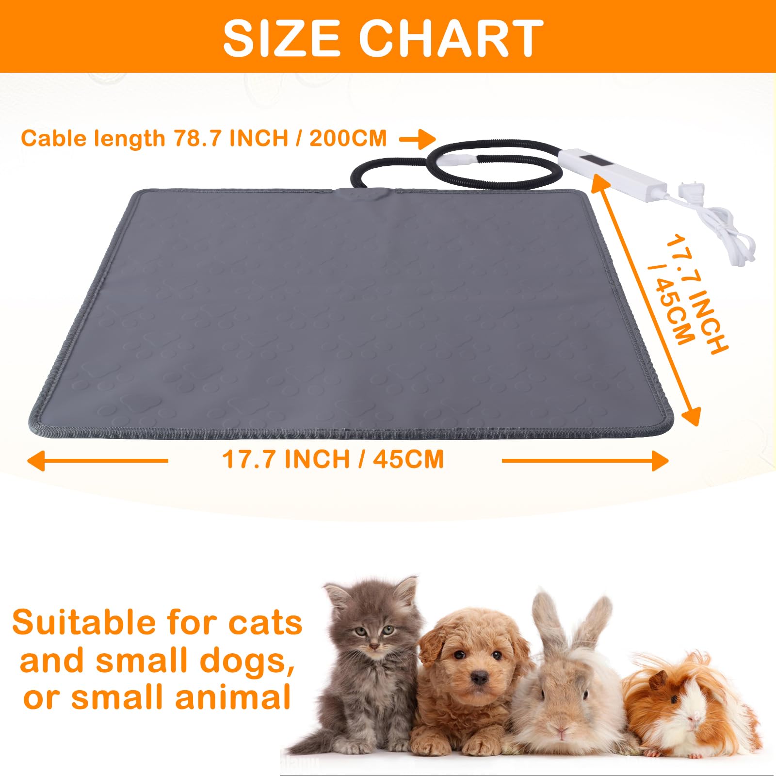 Non-slip base of the ELEGX pet heating pad for stable placement