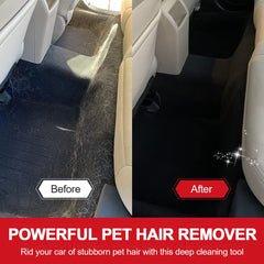 ELEMSY pet hair remover on car mat removes embedded fur