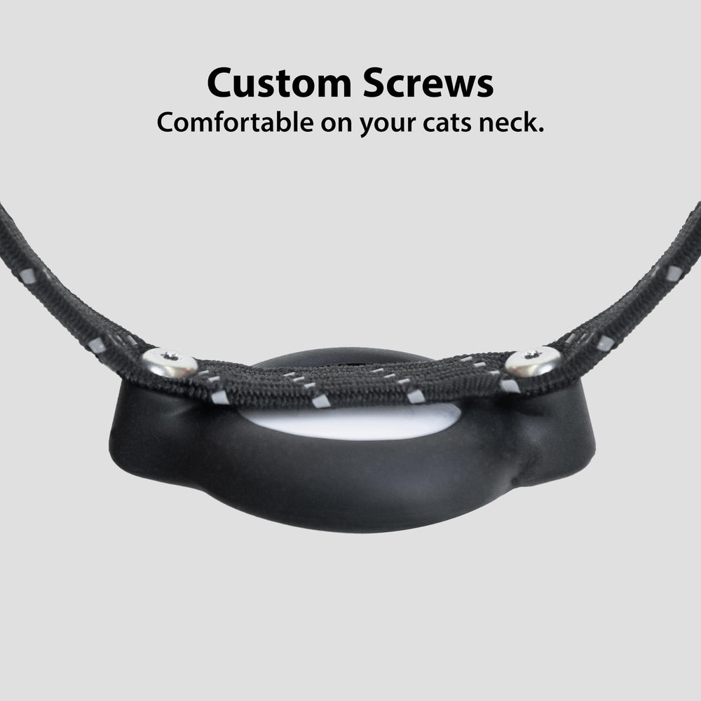 Elevation Lab TagVault AirTag Cat Collar Breakaway AirTag tucked behind collar; neat, streamlined look.
