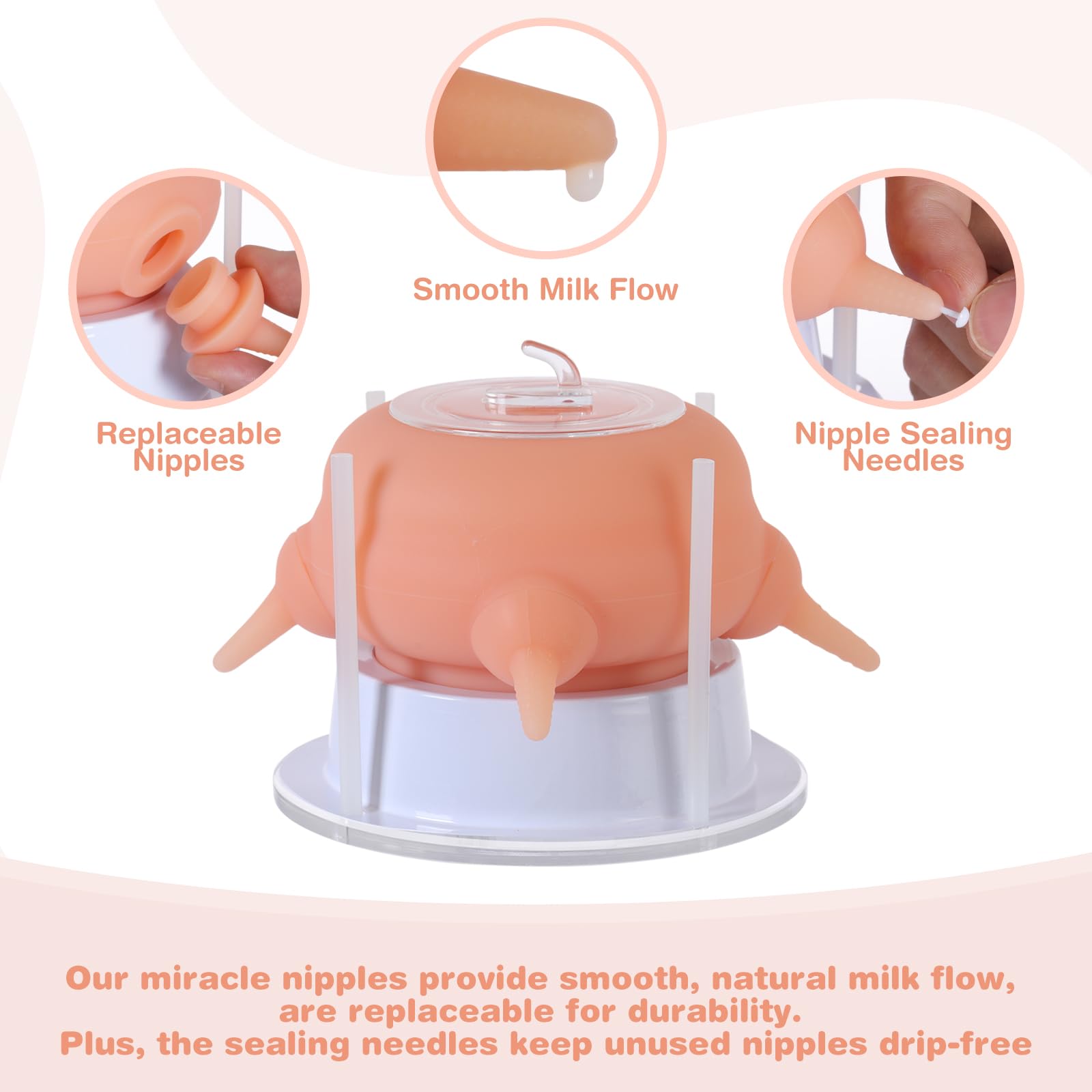 Elevonix nursing nipple no drip design seals to prevent leaks