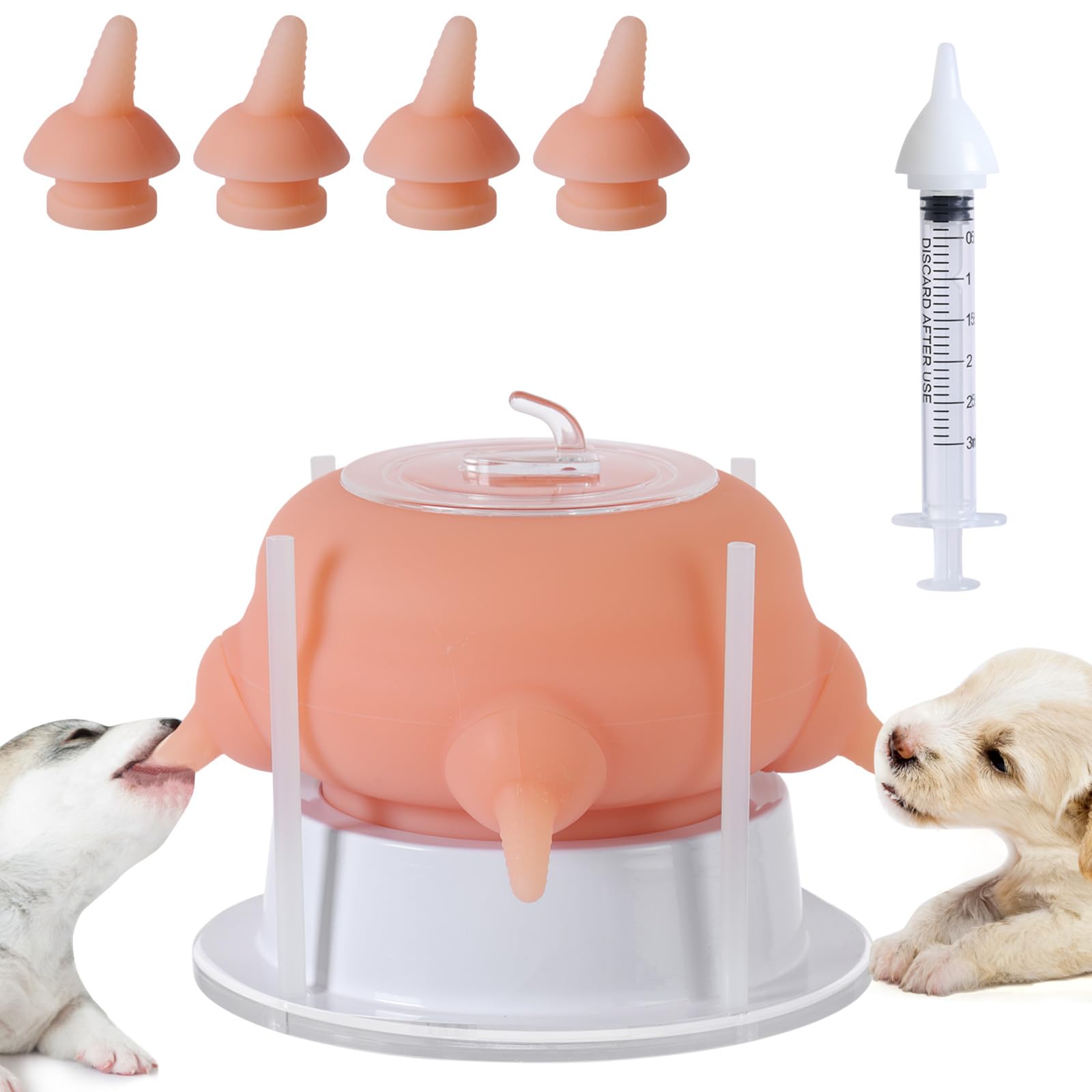 Elevonix nursing nipple puppy feeders setup enables efficient multi-pet feeding