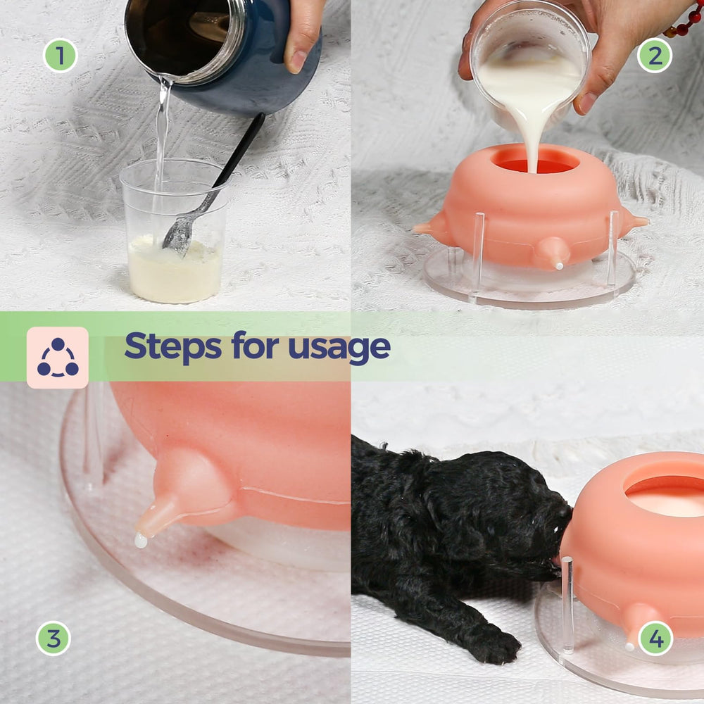 Elevonix pink nursing nipple kit fits kittens and puppies.