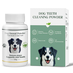 ELEVTC Dog Dental Cleaning Powder 100g packaging showcases a natural, convenient oral care solution.