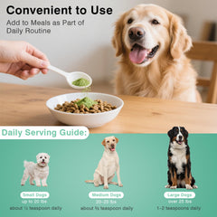 ELEVTC dog-eating-after-application scene demonstrates seamless integration into feeding time.