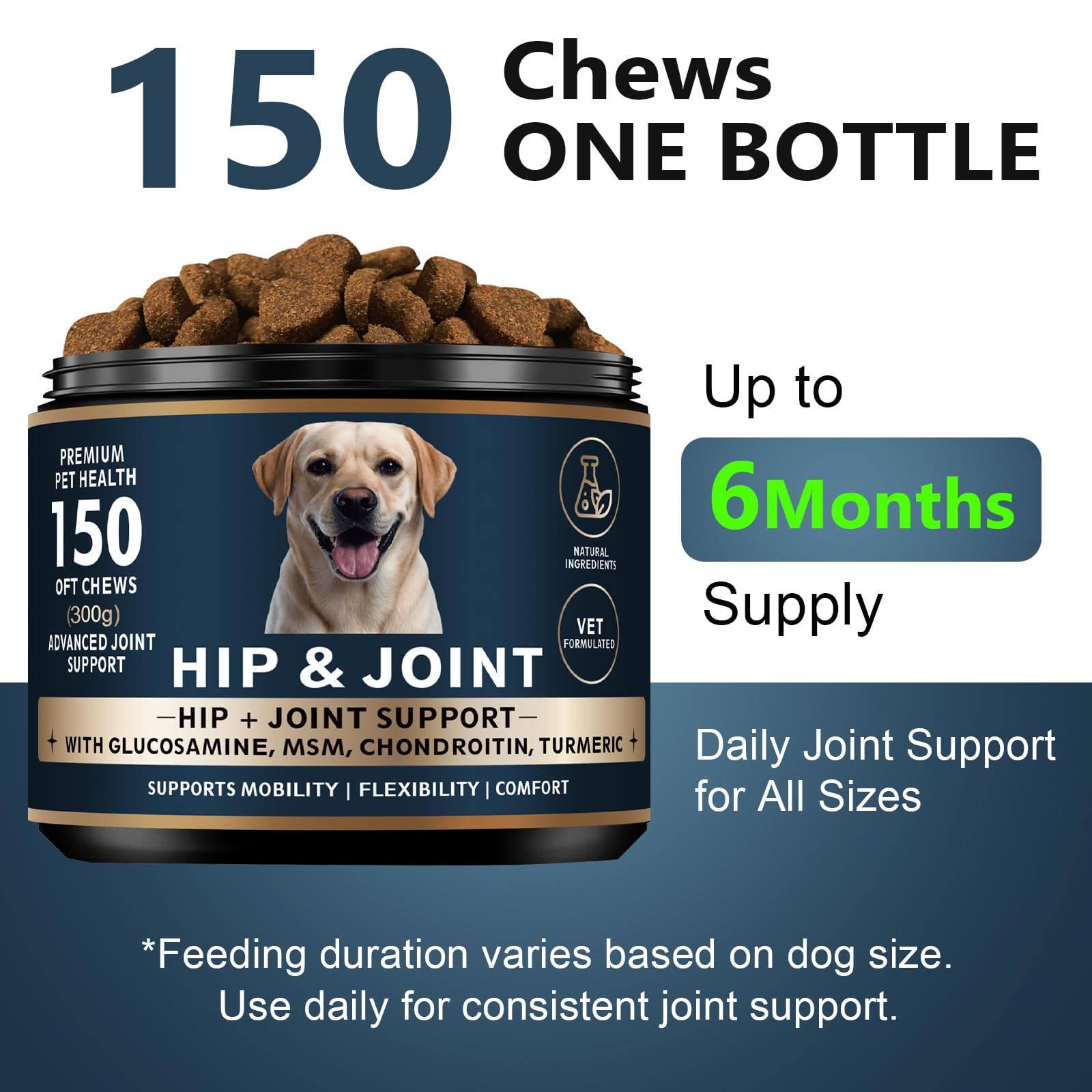 ELEVTC Glucosamine for Dogs packaging label details