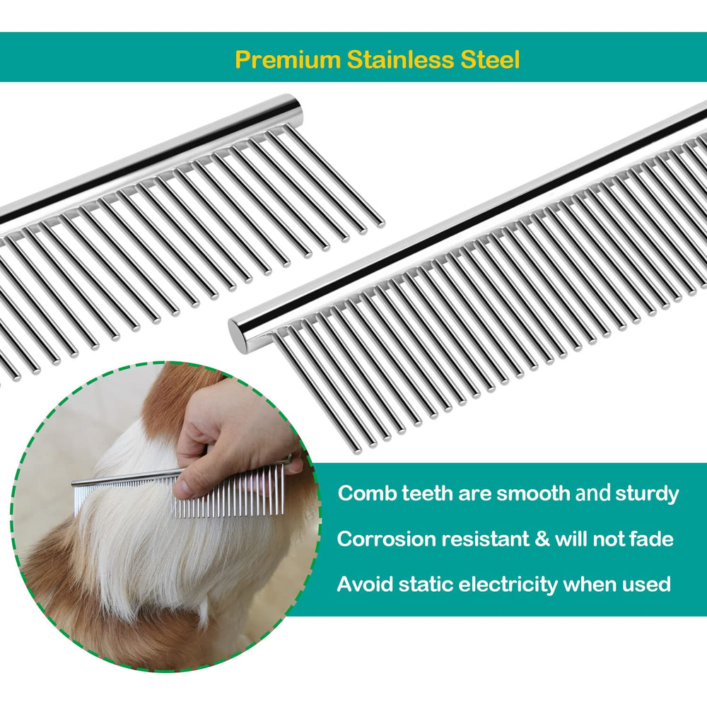 Elfirly pet grooming tool close-up showing corrosion-resistant metal for long-lasting use.