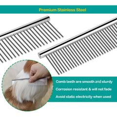 Elfirly pet grooming tool close-up showing corrosion-resistant metal for long-lasting use.
