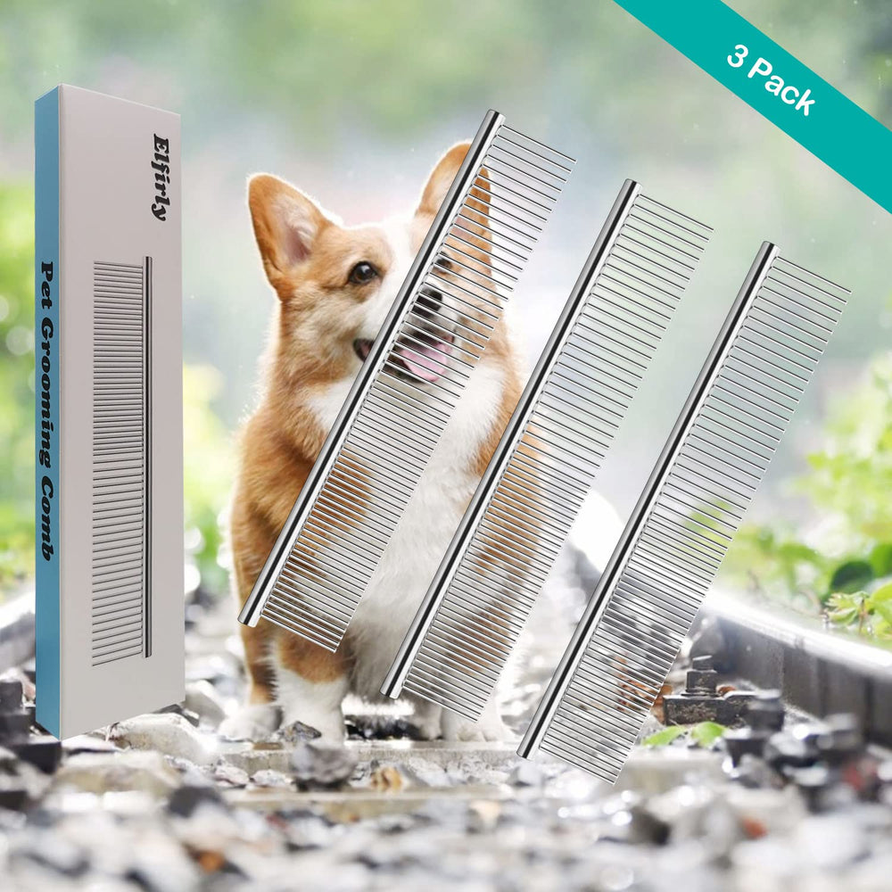 Elfirly round-ended teeth glide over skin for comfortable pet grooming.