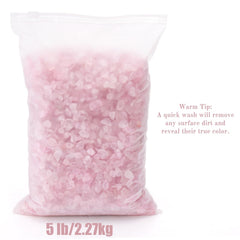 ELFULLY rose pink crystal chips in 7-9mm enhance planters with natural color.