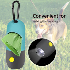 Eliamo two-color blue-gray design on a dog waste bag dispenser for stylish night walks.