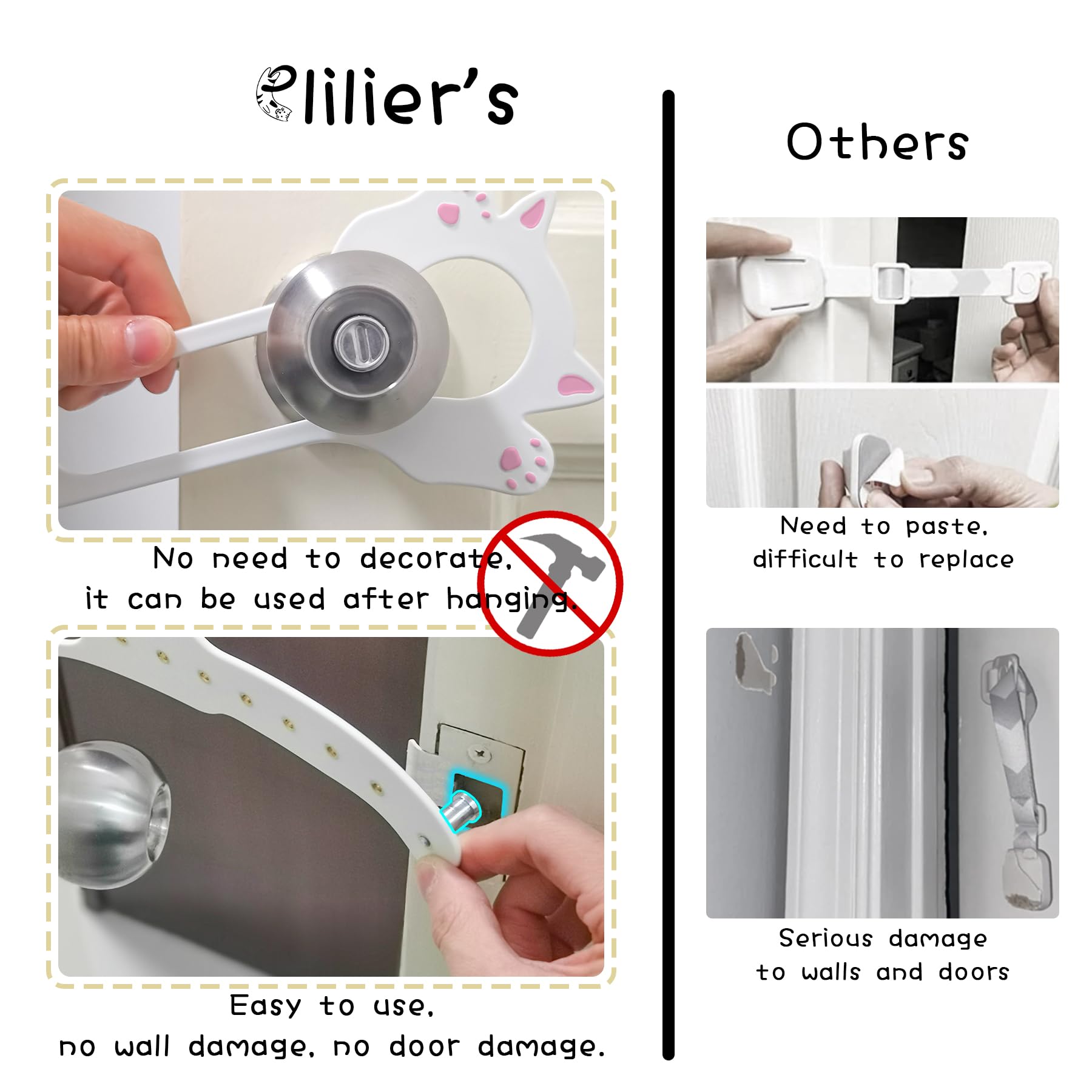 Elilier cat door latch keeps dogs out and cats in.