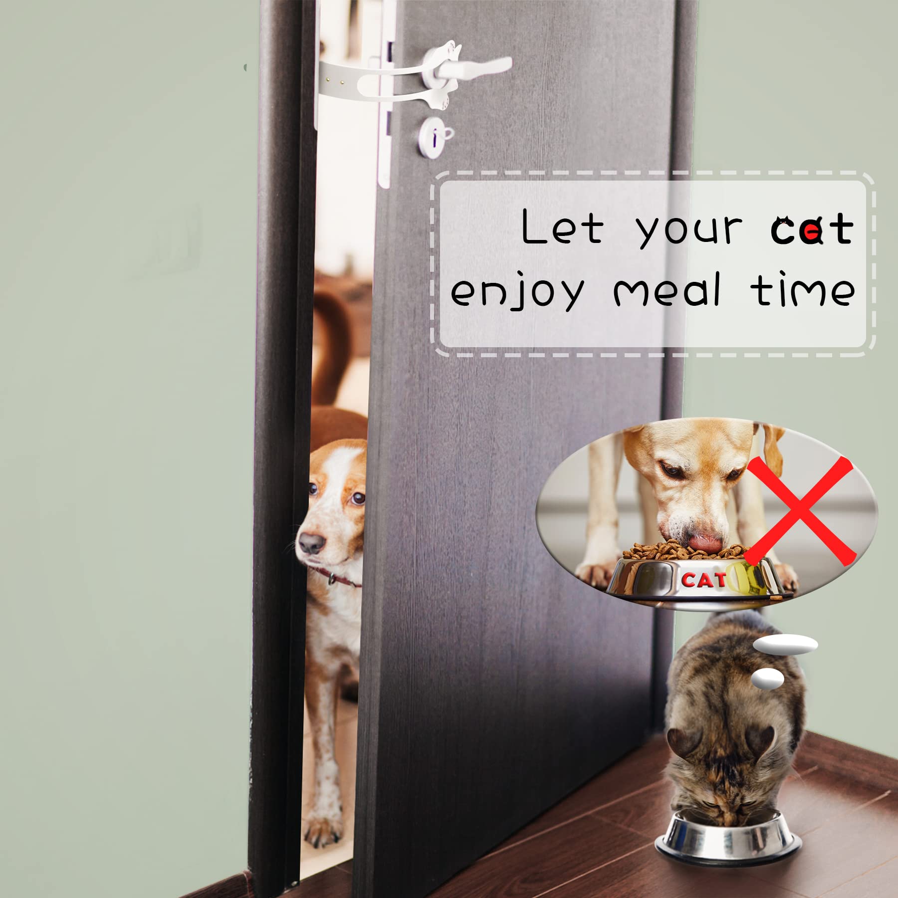 Elilier cat door latch eases tool-free installation around door knobs.