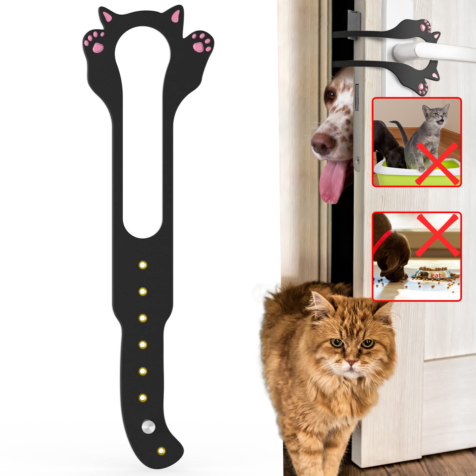 Elilier cat door latch holder closeup highlights durable construction for pet separation.