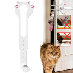 Elilier cat door latch holder with pink paw design deters dogs and aids cat privacy.