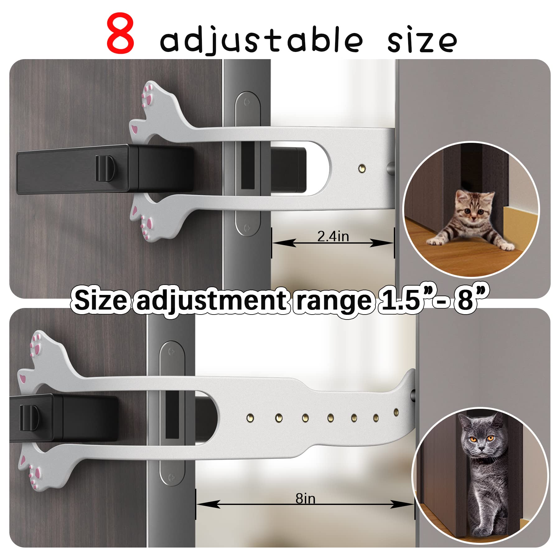 Elilier cat door latch pink cat-paws design adds privacy for felines.