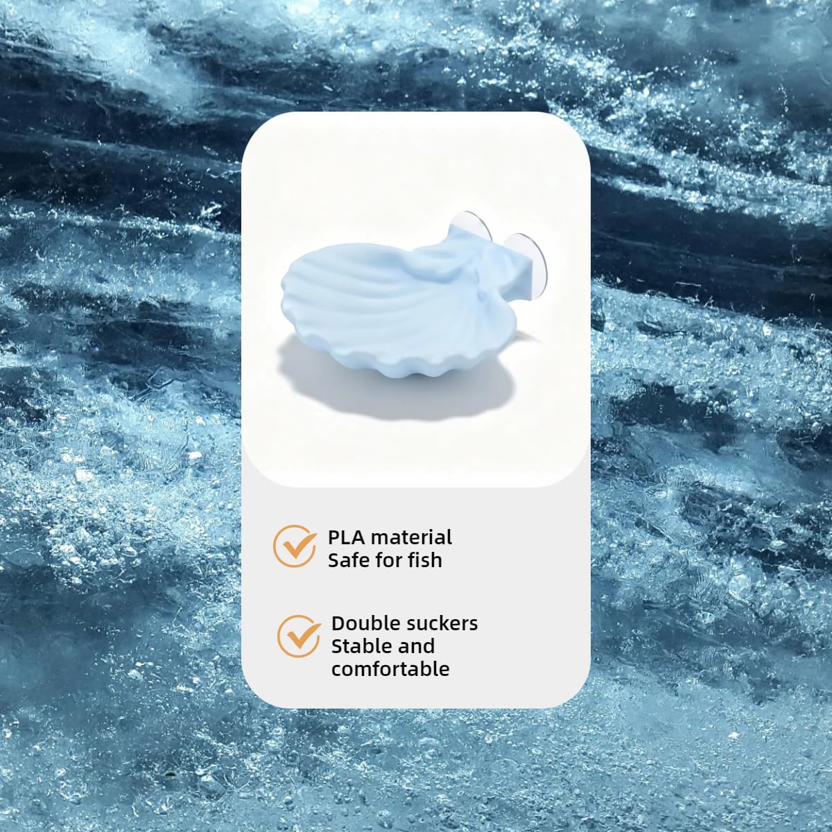 ELIRAR Betta Hammock blue close-up highlights fin-safe silicone and smooth edges.