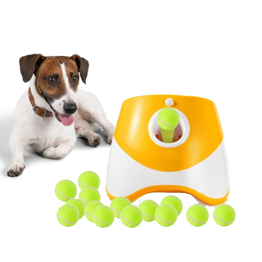 ELITE BAY Automatic Dog Ball Thrower front view for indoor or outdoor fetch