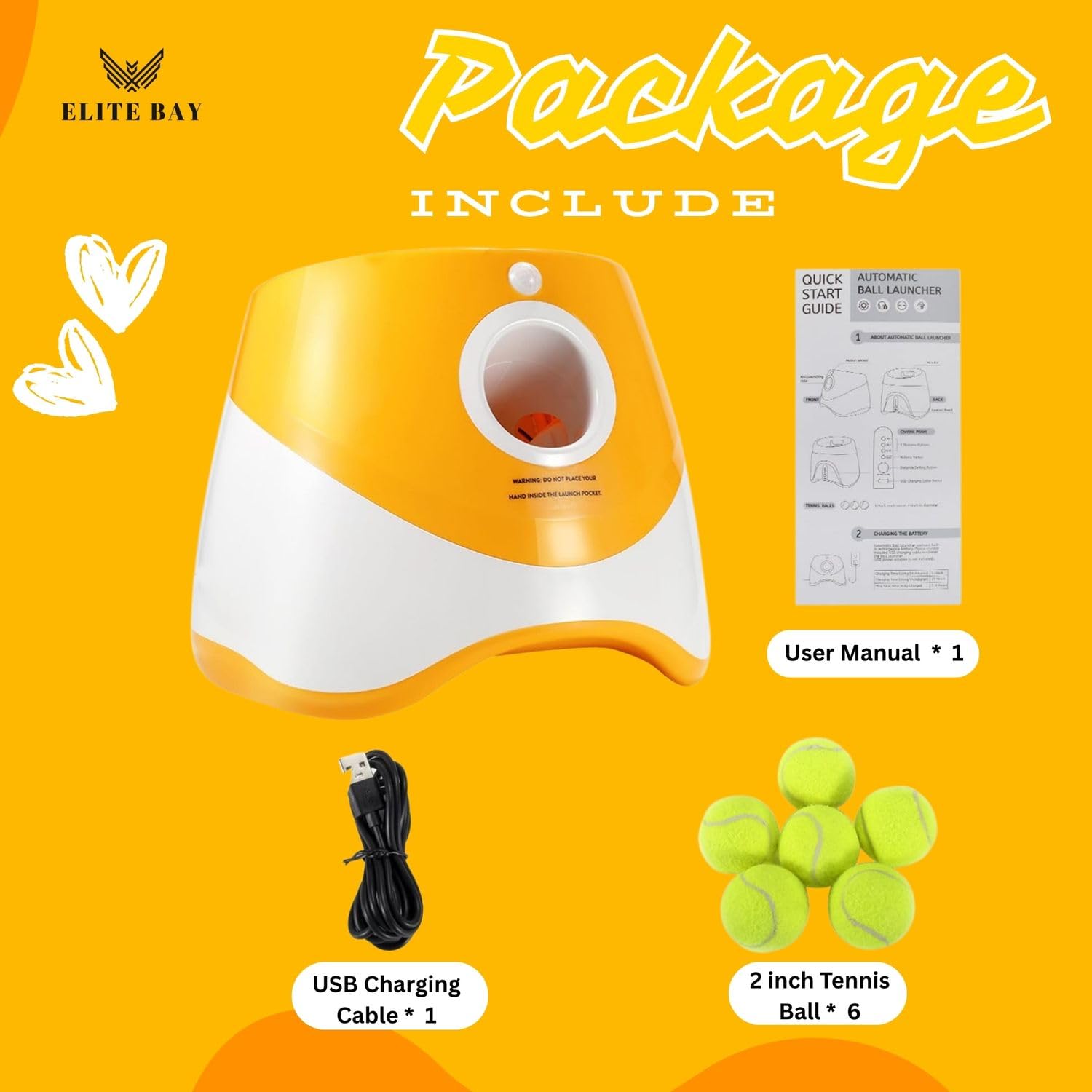 ELITE BAY Hands-free fetch action enables easy exercise with your dog