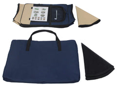 EliteField 2-Door Soft Pet Playpen folded to compact 3-inch height for portability.