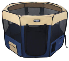 EliteField 2-Door Soft Pet Playpen front doors provide easy access and breathable ventilation.