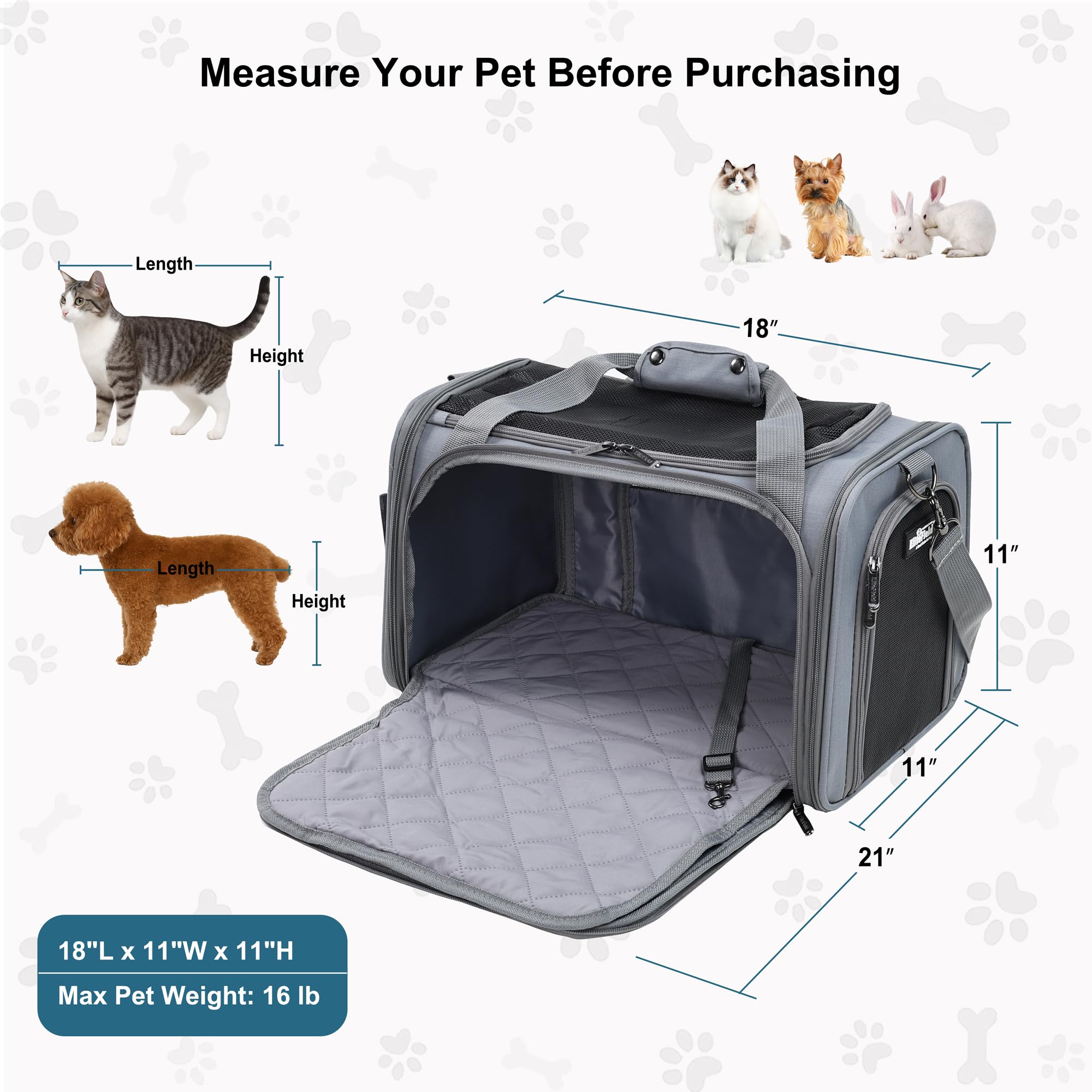 Storage pockets on EliteField carrier for organizing travel essentials