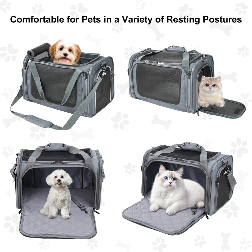 EliteField Deluxe Soft-Sided Pet Carrier three-doors enables easy access and airflow on trips