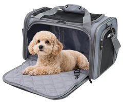EliteField Deluxe Soft-Sided Pet Carrier under-seat design supports airline travel and compact storage