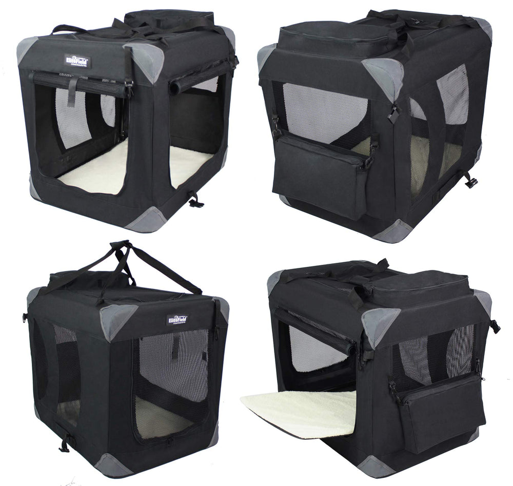 EliteField crate with free carrying bag and fleece bed for travel