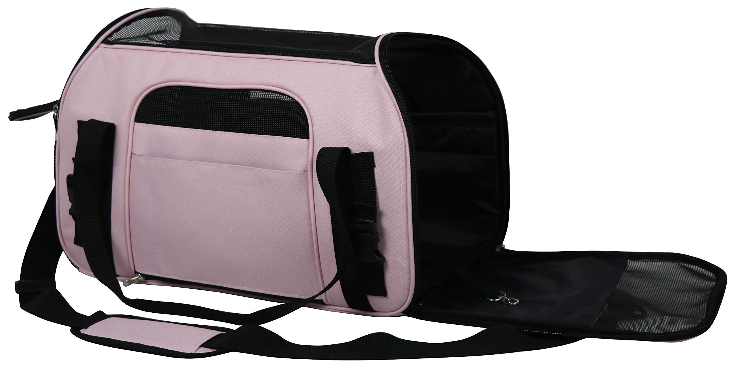 EliteField soft pet carrier pink open door for quick pet access